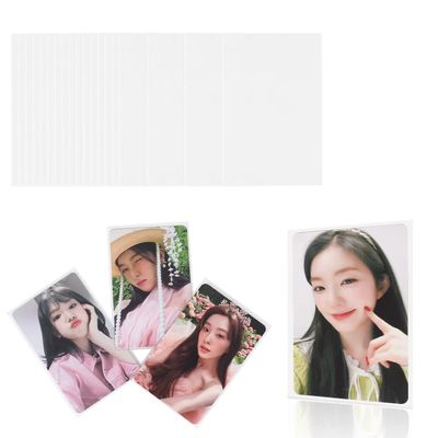 Baskiss 100 Packs Kpop Photocard Sleeves, 58 x 89 mm, 200 Microns Thick