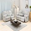 A Ainehome Living Room Furniture Set Leather Recliner Sofa Set Loveseat Chair Furniture Sofa Set for Living Room/Small Space/Rv/House/Office/Theater Seating (A-Grey White Microfiber, Sofa+Loveseat) view 1