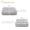 A Ainehome Living Room Furniture Set Leather Recliner Sofa Set Loveseat Chair Furniture Sofa Set for Living Room/Small Space/Rv/House/Office/Theater Seating (A-Grey White Microfiber, Sofa+Loveseat) view 2