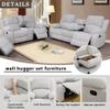 A Ainehome Living Room Furniture Set Leather Recliner Sofa Set Loveseat Chair Furniture Sofa Set for Living Room/Small Space/Rv/House/Office/Theater Seating (A-Grey White Microfiber, Sofa+Loveseat) view 4