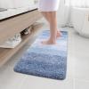 Arotive Microfiber Bathroom Rugs, Shaggy Soft and Absorbent Bath Rug, Non-Slip, Thick Plush Machine Washable Dry Bath Mats for Bathroom, Tub and Shower, 47x17, Light Blue, Rectangular view 1