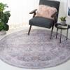 SAFAVIEH Washable Rug Tucson Collection - 6' Round, Rust & Beige, Slip Resistant & Easy to Clean, Ideal for Living Room, Bedroom, Dining Space (TSN185P) view 1