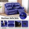 A Ainehome Living Room Furniture Set Leather Recliner Sofa Set Loveseat Chair Furniture Sofa Set for Living Room/Small Space/Rv/House/Office/Theater Seating (A-Blue Leather, Loveseat) view 3
