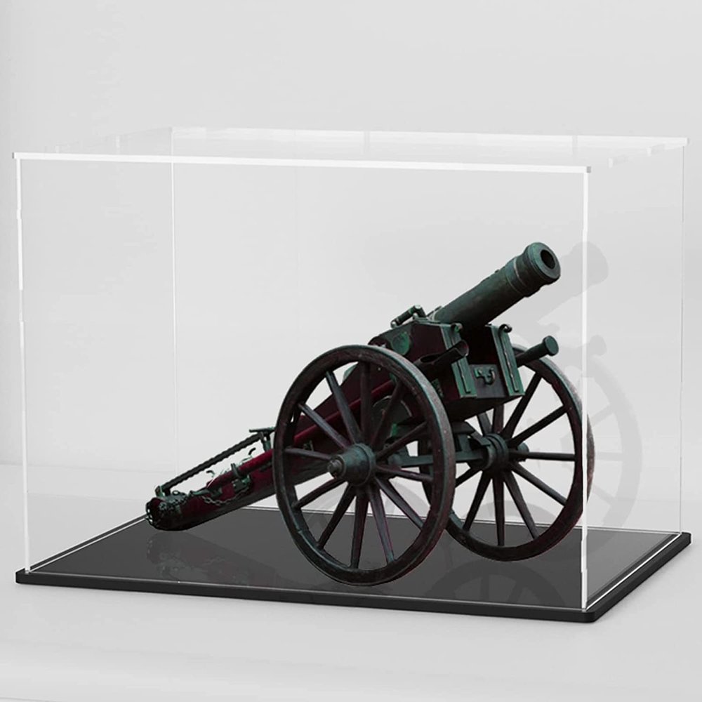 SVENJBB Acrylic Display Case, Large Clear Acrylic Box with Black Base and Lid for Collectibles and Figures, 14.5x11x11 Inch