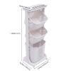 3 Tier Laundry Hamper Basket Plastic Rolling Laundry Cart with Wheels, Multipurpose Laundry Sorter Storage Trolley Shelf Basket, Beige view 3
