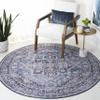 SAFAVIEH Washable Rug Tucson Collection - 6' Round, Blue & Charcoal, Slip Resistant & Easy to Clean, Ideal for Living Room, Bedroom, Dining Space (TSN137M) view 1