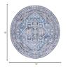SAFAVIEH Washable Rug Tucson Collection - 6' Round, Blue & Charcoal, Slip Resistant & Easy to Clean, Ideal for Living Room, Bedroom, Dining Space (TSN137M) view 2