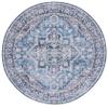 SAFAVIEH Washable Rug Tucson Collection - 6' Round, Blue & Charcoal, Slip Resistant & Easy to Clean, Ideal for Living Room, Bedroom, Dining Space (TSN137M) view 3