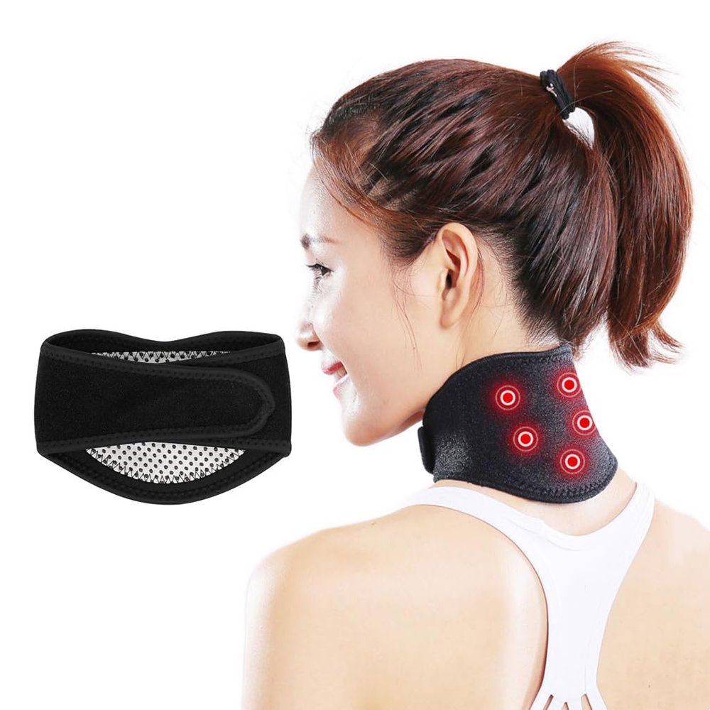 Adjustable Neck Heating Pad for Pain Relief & Support - Soft Cervical Collar Neck Brace & Relaxer - Heated Neck Pillow & Winter Neck Gaiter