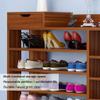 Wooden Shoe Racks Large Capacity Tower Shoe Shelf Hallway Closet Shoe Storage Organizer For Home Living Room view 4