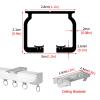 LZMZMQ White Sliding Curtain Track System, 3.2/6.5/13/16/32.8/39.3/49.2 ft Long Aluminum Alloy Curtain Rod Rail - Not Bendable, for Balcony/Bedroom (Color : Ceiling Mount, Size : 1300cm/42.6ft) view 2