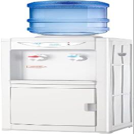 Water Dispenser for 5 Gallon Bottles,Top Loading Hot & Cold Water Dispenser, Child Safety Lock Water Cooler for Indoor Home Office Use with Storage Cabinet, White