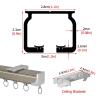 LZMZMQ Heavy Duty Straight Rail Curtain Track, Home/Office Room Divider Curtain Rod - Aluminum Alloy, 3/6/9/13/16/26/32/49 ft Long, Wall/Ceiling Mount, Coffee Color view 2