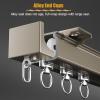 LZMZMQ Heavy Duty Straight Rail Curtain Track, Home/Office Room Divider Curtain Rod - Aluminum Alloy, 3/6/9/13/16/26/32/49 ft Long, Wall/Ceiling Mount, Coffee Color view 4