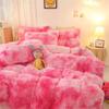 chovy Faux Fur Tie-Dyed Pink White Red Colorful Comforter Sets King - 3PC Bed Set Ultra Soft Plush Flannel Velvet Fluffy Fuzzy BeddingComforter x 1 Pillowcases x 2 view 2