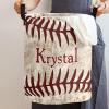 Custom Fun Baseball Texture Storage Basket with Handles Personalized Name Waterproof Collapsible Laundry Baskets for Clothes view 3