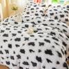 chovy Faux Fur Tie-Dyed Cow Print Black White Comforter Sets King - 3PC Bed Set Ultra Soft Plush Flannel Velvet Fluffy Fuzzy BeddingComforter x 1 Pillowcases x 2 view 3