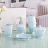 EKAYG Wall-Mounted Five-Piece Bathroom Ceramic Set, Ceramic Toothbrush Holder Soap Dispenser Soap Holder Home Products Bathroom Set Dustproof view 2