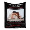 Personalized to My Wonderful Wife from Husband Blanket Custom Photo Couple Print Throw Blanket Custom Romantic Gifts for Christmas Valentine's Day view 1
