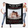 Personalized to My Wonderful Wife from Husband Blanket Custom Photo Couple Print Throw Blanket Custom Romantic Gifts for Christmas Valentine's Day view 4