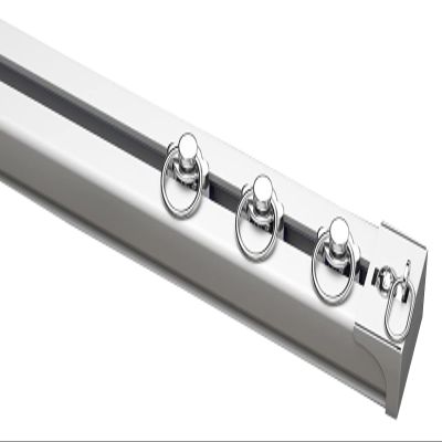 LZMZMQ White Sliding Curtain Track System, 3.2/6.5/13/16/32.8/39.3/49.2 ft Long Aluminum Alloy Curtain Rod Rail - Not Bendable, for Balcony/Bedroom (Color : Ceiling Mount, Size : 700cm/22.9ft)