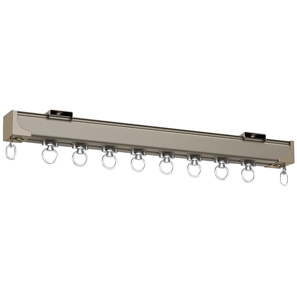 LZMZMQ Commercial Straight Curtain Track - 3/6/9/13/16/19 ft Long, Coffee Color Not Bendable Curtain Slider Rail with 8 Pulleys Per Meter, for Bedroom Hide Closet