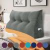 8 lbs Thickened Twin Wedge Pillow Headboard, College Dorm Bed Triangular Reading Pillow, Bed Bolster Pillow for Sitting in Bed, Dorm Bedding Essentials for Girls & Boys, Cordury Gray view 1