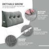 8 lbs Thickened Twin Wedge Pillow Headboard, College Dorm Bed Triangular Reading Pillow, Bed Bolster Pillow for Sitting in Bed, Dorm Bedding Essentials for Girls & Boys, Cordury Gray view 4