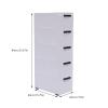 5 Tier White Plastic Storage Cabinet Stackable 5 Drawers Vertical Clothes Storage Cabinet with Wheels for Home Bedroom 7.9 x 15.8 x 33.1in view 3
