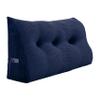8 lbs Thickened Twin Wedge Pillow Headboard, College Dorm Bed Triangular Reading Pillow, Bed Bolster Pillow for Sitting in Bed, Dorm Bedding Essentials for Girls & Boys, Cordury Blue view 1