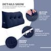 8 lbs Thickened Twin Wedge Pillow Headboard, College Dorm Bed Triangular Reading Pillow, Bed Bolster Pillow for Sitting in Bed, Dorm Bedding Essentials for Girls & Boys, Cordury Blue view 4