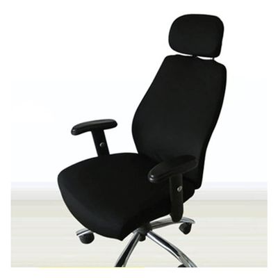 YKLL 1 Set Elastic Spandex Computer Chair Covers Office Swivel Chair Seat Covers Stretch Armrest Gaming Chair Cover Protector Slipcovers (Color : Black)