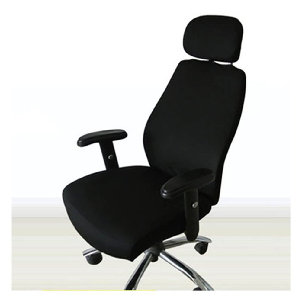 YKLL 1 Set Elastic Spandex Computer Chair Covers Office Swivel Chair Seat Covers Stretch Armrest Gaming Chair Cover Protector Slipcovers (Color : Black)