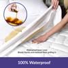After Berth Mattress Protector Pad Cover White Color Fits Upto 8inch Deep Pocket 100% Waterproof in After Berth Fitted Style Ultra Soft Terry Cotton Material Vinyl-Free Easily Washable view 3