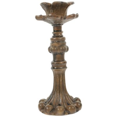 Beavorty Vintage Floral Resin Candle Holder for Elegant Candlelight Dinners Antique Candle Stand Home Decor for Weddings and Romantic Settings