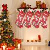 SunFancyCustom Cute Snowman Christmas Tree on Red Christmas Stocking with Name Custom Xmas Stockings for Family Wedding Party Decor 17.52 x 7.87 Inch view 3