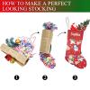 SunFancyCustom Cute Snowman Christmas Tree on Red Christmas Stocking with Name Custom Xmas Stockings for Family Wedding Party Decor 17.52 x 7.87 Inch view 4