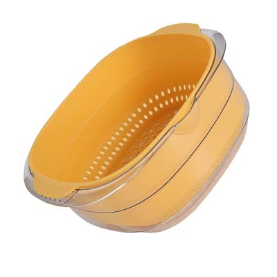 LIFKOME Fruit Vegetable Basket Large Fruit Washing Container Plastic Drain Basket Vegetable Strainer and Veggie Cleaning