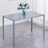 47" Glass Dining Table with Tempered Glass Top and Metal Legs, Small Space Glass Kitchen Table for Apartment Kitchen, Dining Room view 1