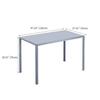 47" Glass Dining Table with Tempered Glass Top and Metal Legs, Small Space Glass Kitchen Table for Apartment Kitchen, Dining Room view 2