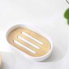 EKAYG Wall-Mounted 5Pcs Bamboo Bathroom Set Toilet Brush Holder Toothbrush Glass Cup Soap Dispenser Soap Dish Bathroom Accessories Dustproof view 4