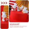 ABOOFAN Bunny Miniature Rabbit Figures 6Pcs Mini Figurines Chinese Zodiac Year Ornament for Spring Festival New Decoration Assorted Color 5.5X3CM view 2