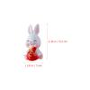 ABOOFAN Bunny Miniature Rabbit Figures 6Pcs Mini Figurines Chinese Zodiac Year Ornament for Spring Festival New Decoration Assorted Color 5.5X3CM view 4