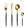 48 Piece Black Silverware Set Service for 12 Durable Stainless Steel Wedding Home Kitchen Restaurant Cutlery Utensils Set Mirror Polished Include Knifes Teaspoons Forks and Spoons Delicate Tableware view 1