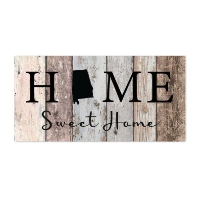 Alioyoit Old Fashioned Wood Pallet Sign Home Sweet Home Alabama State Rustic Wooden Wall Hanging Plaque Wall Sign Classical Wood Craft Sign for Patio Garden Wall Decor 12x24 Inch