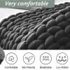MHUQIA Chunky Knit Blanket Throw 78x78in, 100% Handmade from Supremely Soft Chenille Chunky Yarn Cosy Throw Blanket, Chenille Yarn Knitted Blanket view 2