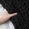MHUQIA Chunky Knit Blanket Throw 78x78in, 100% Handmade from Supremely Soft Chenille Chunky Yarn Cosy Throw Blanket, Chenille Yarn Knitted Blanket view 3