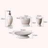 Ryakos Bathroom Accessories Sets European Retro 5-Piece Ceramic Bath Accessory Set Simple Style Bathroom Kit for Housewarming Gift Soap Dispenser Set (Color : Pink) view 2