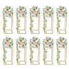 10Pcs 23" Gold Geometric Flower Stands for Wedding Decorations, Metal Vase Column Stands for Events, Parties, Home Dcor  Elegant and Stable Design view 1