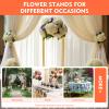 10Pcs 23" Gold Geometric Flower Stands for Wedding Decorations, Metal Vase Column Stands for Events, Parties, Home Dcor  Elegant and Stable Design view 2